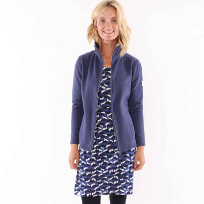 Blue - Back - Lazy Jacks Womens-Ladies Stem Capped Sleeved Dress