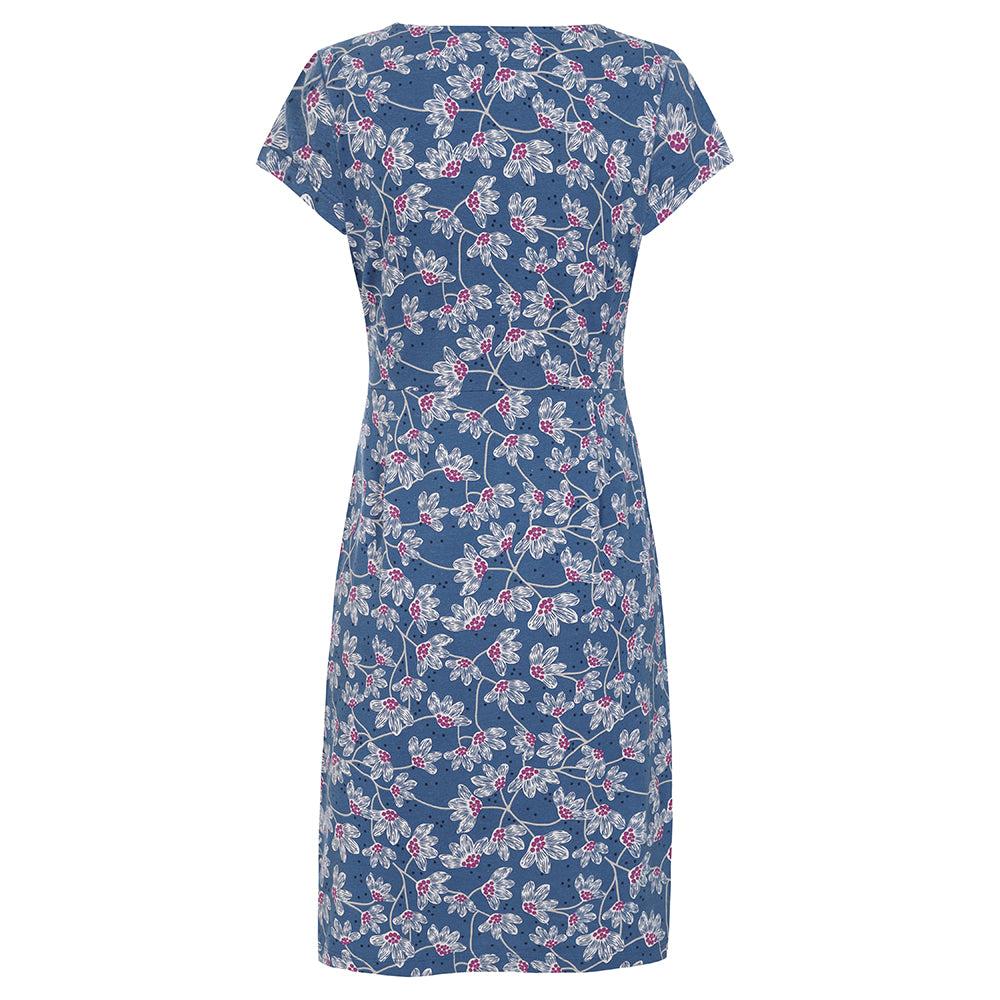 Blue - Lifestyle - Lazy Jacks Womens-Ladies Wildflower Capped Sleeved Dress