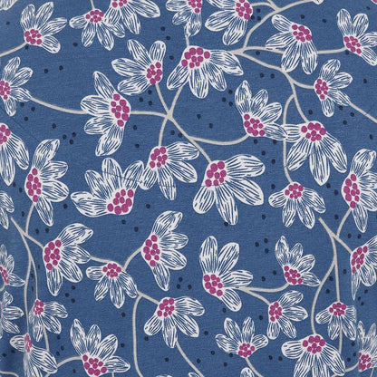 Blue - Pack Shot - Lazy Jacks Womens-Ladies Wildflower Capped Sleeved Dress