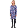 Purple - Lifestyle - Lazy Jacks Womens-Ladies Fleur All-Over Print Long-Sleeved T-Shirt Dress