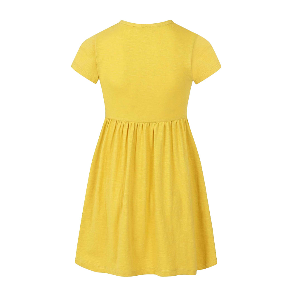 Yellow - Back - Lazy Jacks Girls Cotton Dress