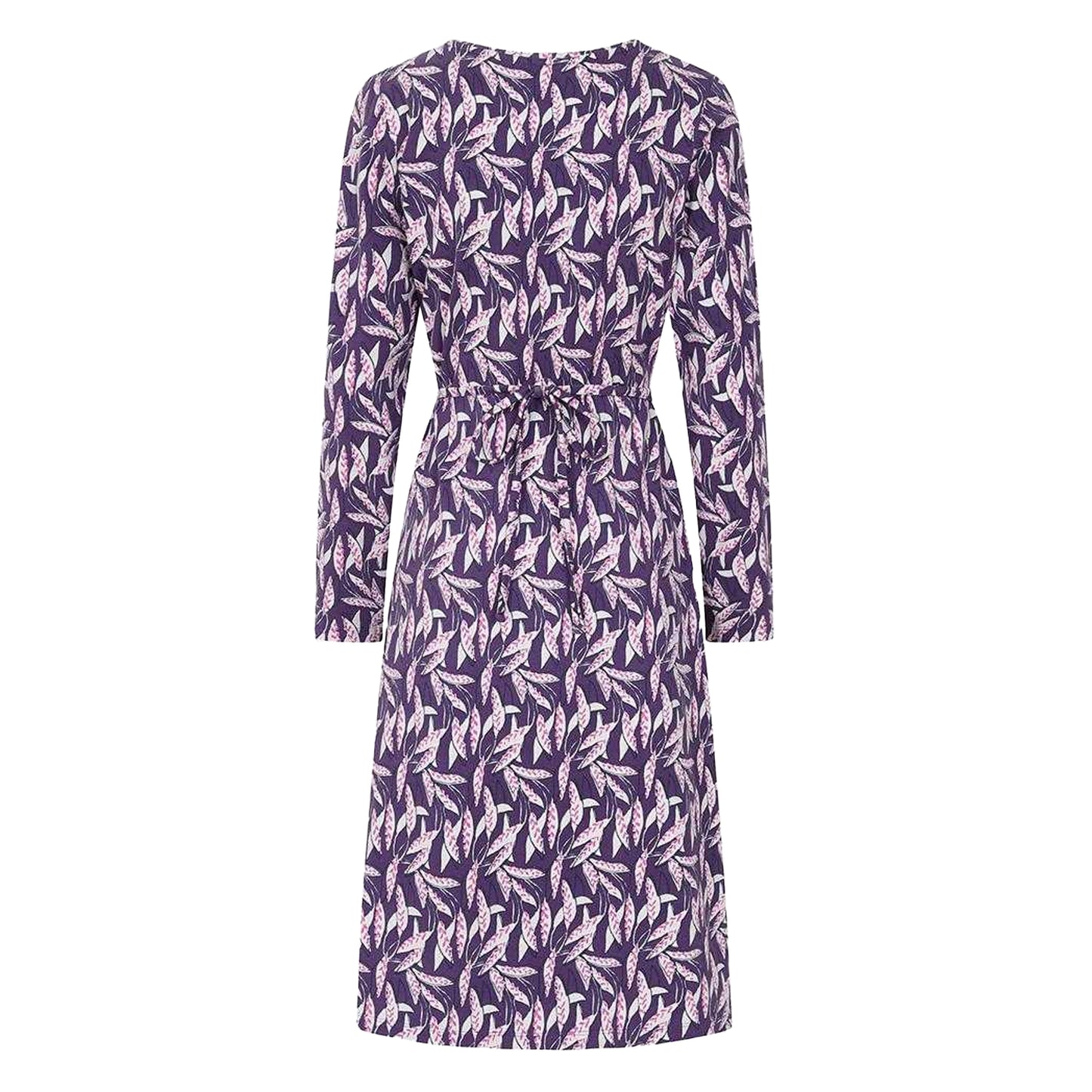 Purple - Back - Lazy Jacks Womens-Ladies Barley Long-Sleeved Midi Dress