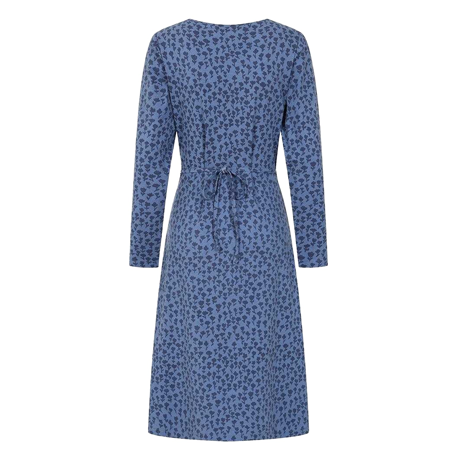Blue - Back - Lazy Jacks Womens-Ladies Long-Sleeved Midi Dress