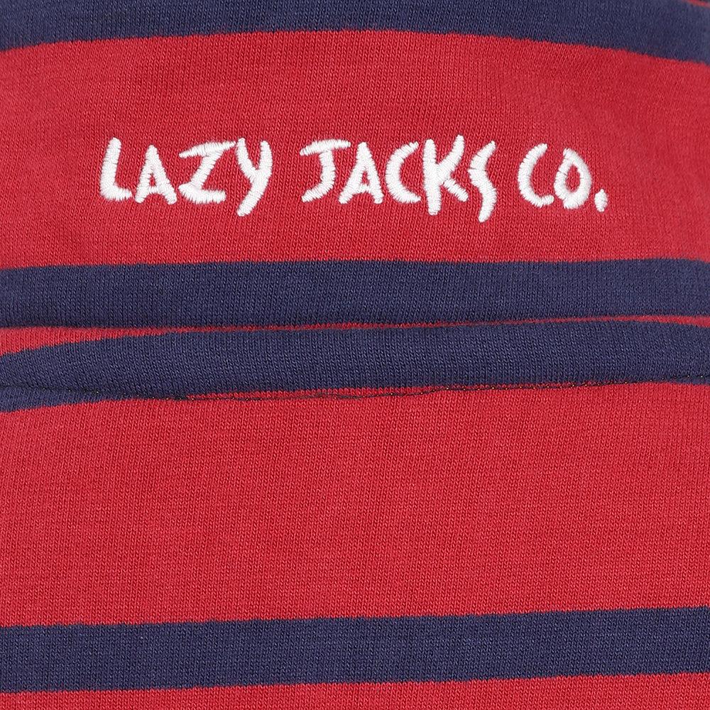 Red - Lifestyle - Lazy Jacks Boys Striped Quarter Zip Sweatshirt