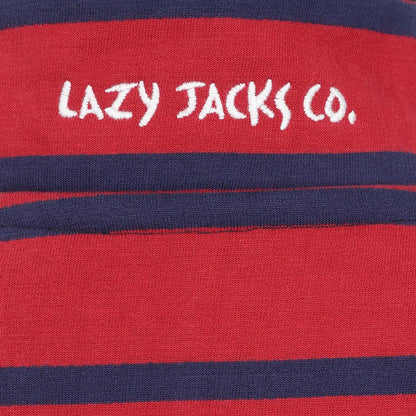 Red - Lifestyle - Lazy Jacks Boys Striped Quarter Zip Sweatshirt