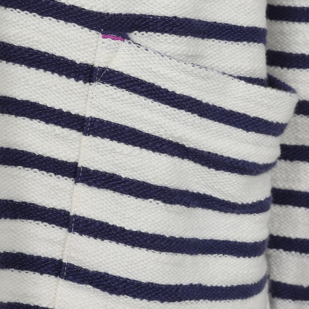 Ivory - Side - Lazy Jacks Womens-Ladies Striped Sweatshirt