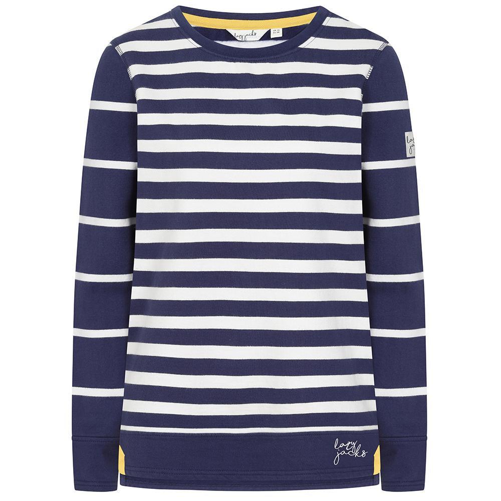 Twilight - Front - Lazy Jacks Womens-Ladies Striped Crew Neck Sweatshirt