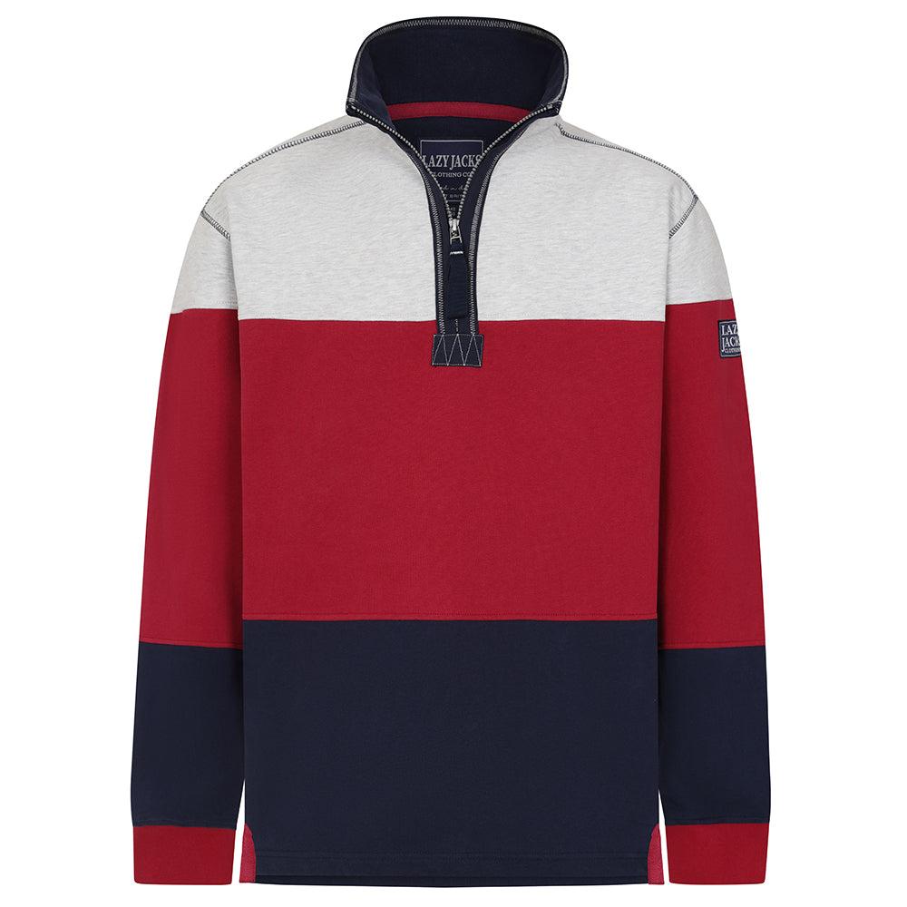 Rouge - Back - Lazy Jacks Mens Colour Block Sweatshirt