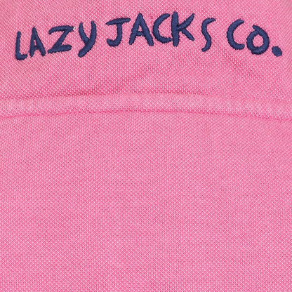 Salmon - Pack Shot - Lazy Jacks Womens-Ladies Pique Button Neck Sweatshirt