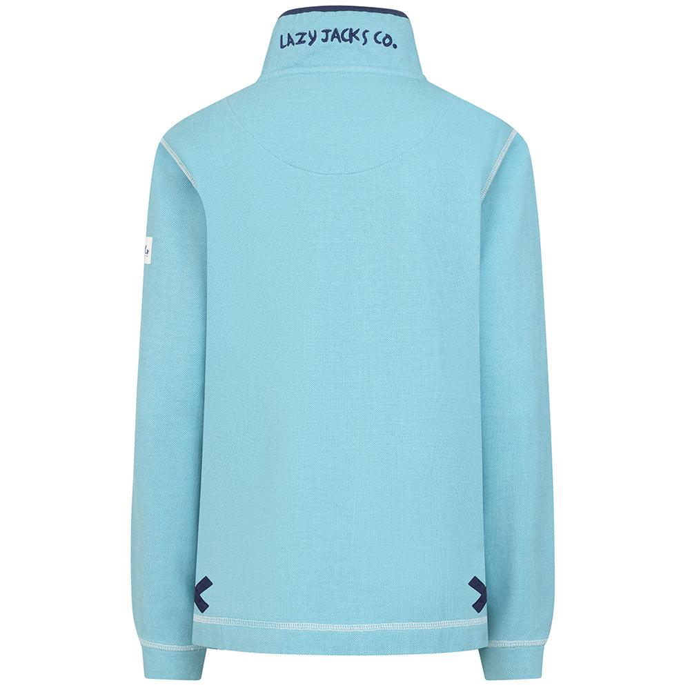 Spearmint - Lifestyle - Lazy Jacks Womens-Ladies Pique Button Neck Sweatshirt