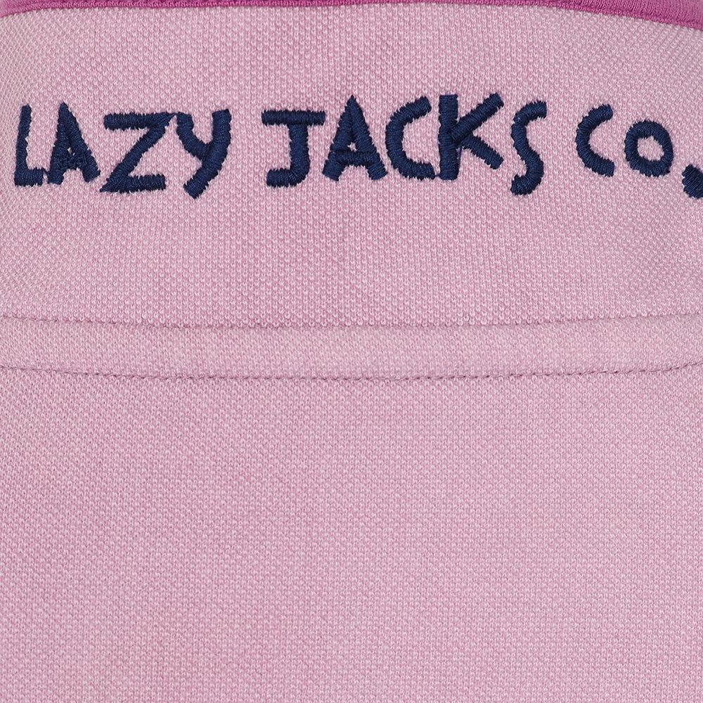 Pink - Lifestyle - Lazy Jacks Girls Pique Button Neck Sweatshirt