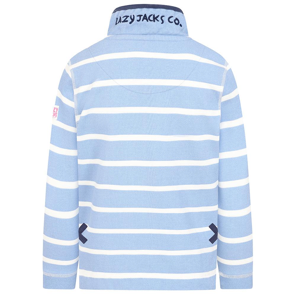 Sky - Side - Lazy Jacks Girls Striped Pique Sweatshirt