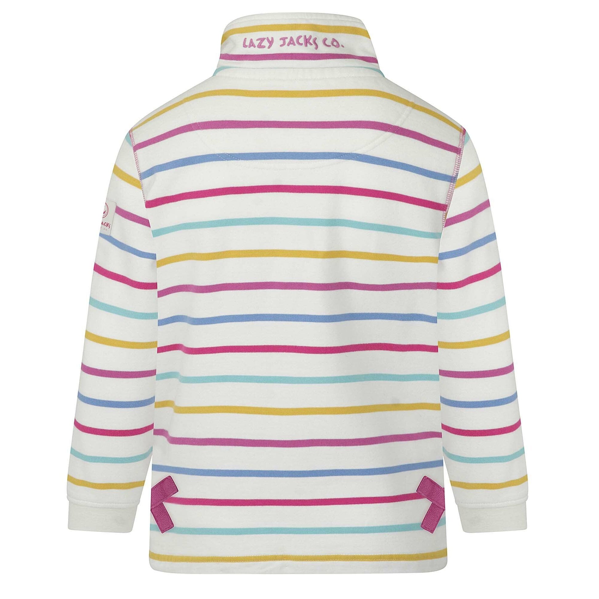Periwinkle - Side - Lazy Jacks Girls Striped Sweatshirt
