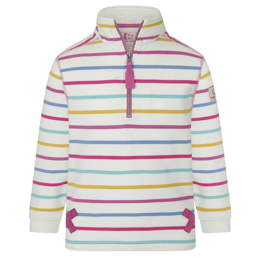 Periwinkle - Front - Lazy Jacks Girls Striped Sweatshirt