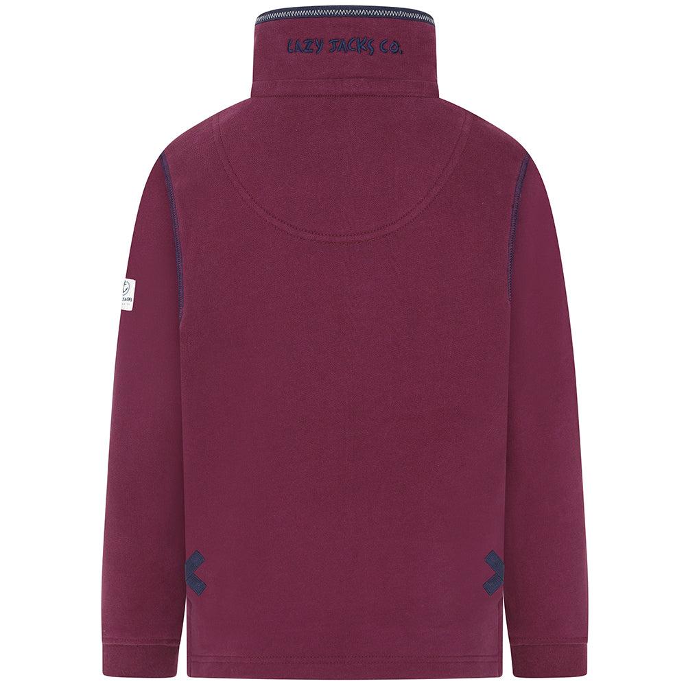 Currant - Side - Lazy Jacks Boys Quarter Zip Sweatshirt