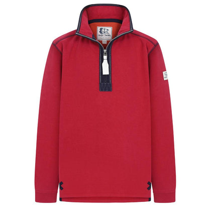 Crimson - Front - Lazy Jacks Boys Quarter Zip Sweatshirt
