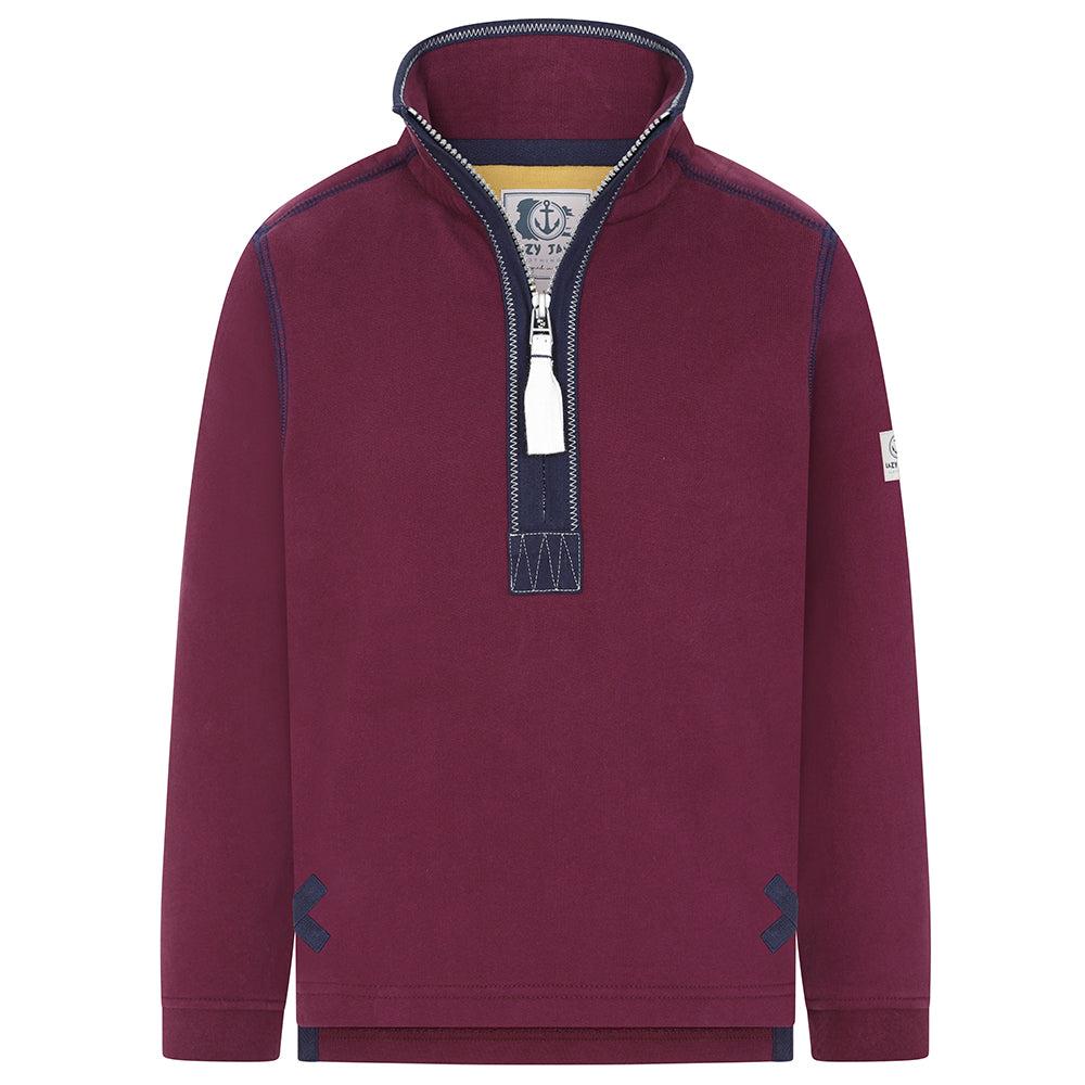 Currant - Front - Lazy Jacks Boys Quarter Zip Sweatshirt