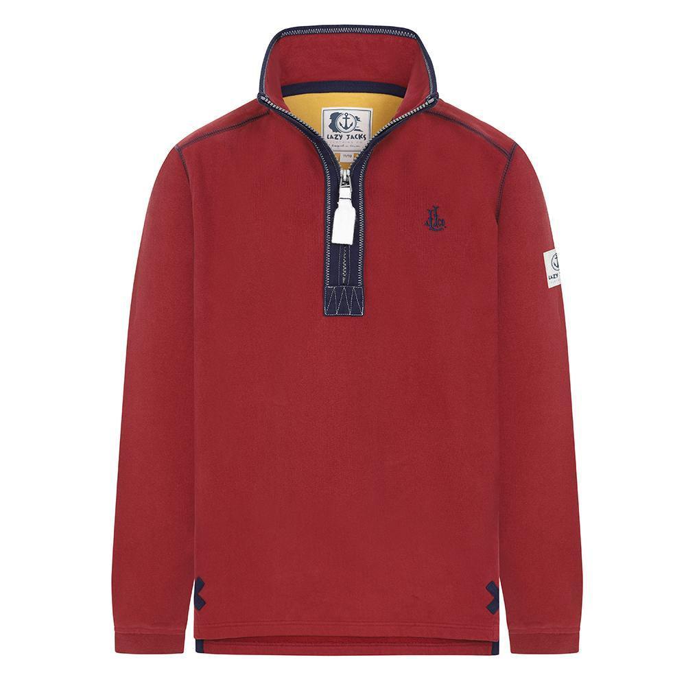 Sangria - Front - Lazy Jacks Boys Quarter Zip Sweatshirt