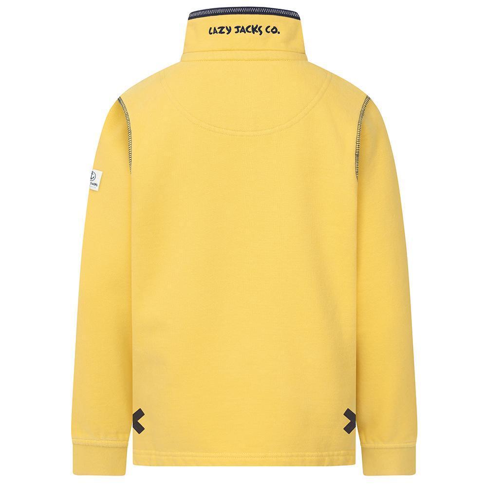 Yellow - Side - Lazy Jacks Boys Quarter Zip Sweatshirt