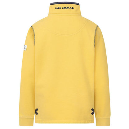 Yellow - Side - Lazy Jacks Boys Quarter Zip Sweatshirt