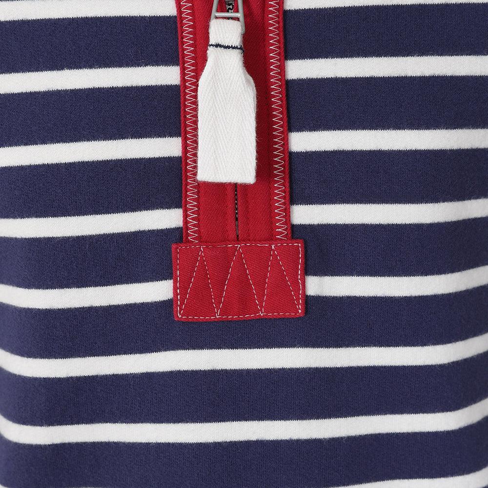 Marine-Red - Back - Lazy Jacks Boys Quarter Zip Sweatshirt