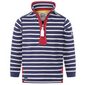 Marine-Red - Front - Lazy Jacks Boys Quarter Zip Sweatshirt