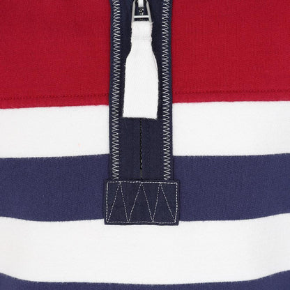 Rouge - Back - Lazy Jacks Boys Striped Quarter Zip Sweatshirt