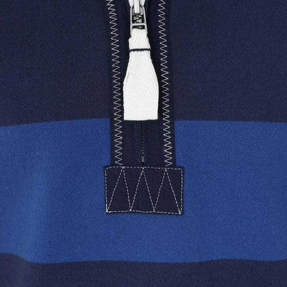 Royal Blue - Side - Lazy Jacks Boys Striped Half Zip Sweatshirt