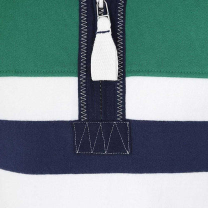 Fern - Side - Lazy Jacks Boys Striped Half Zip Sweatshirt
