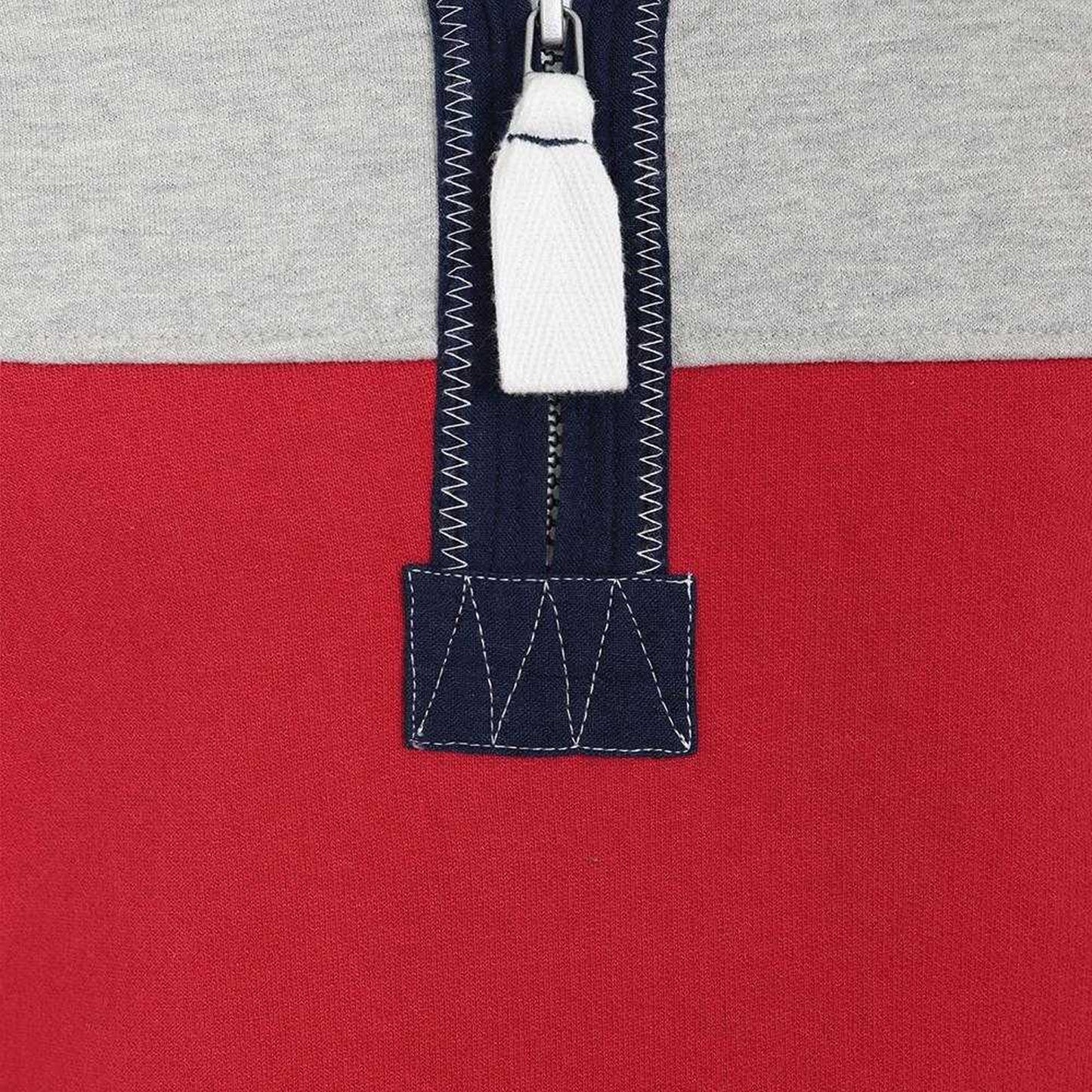 Rouge - Side - Lazy Jacks Boys Striped Half Zip Sweatshirt