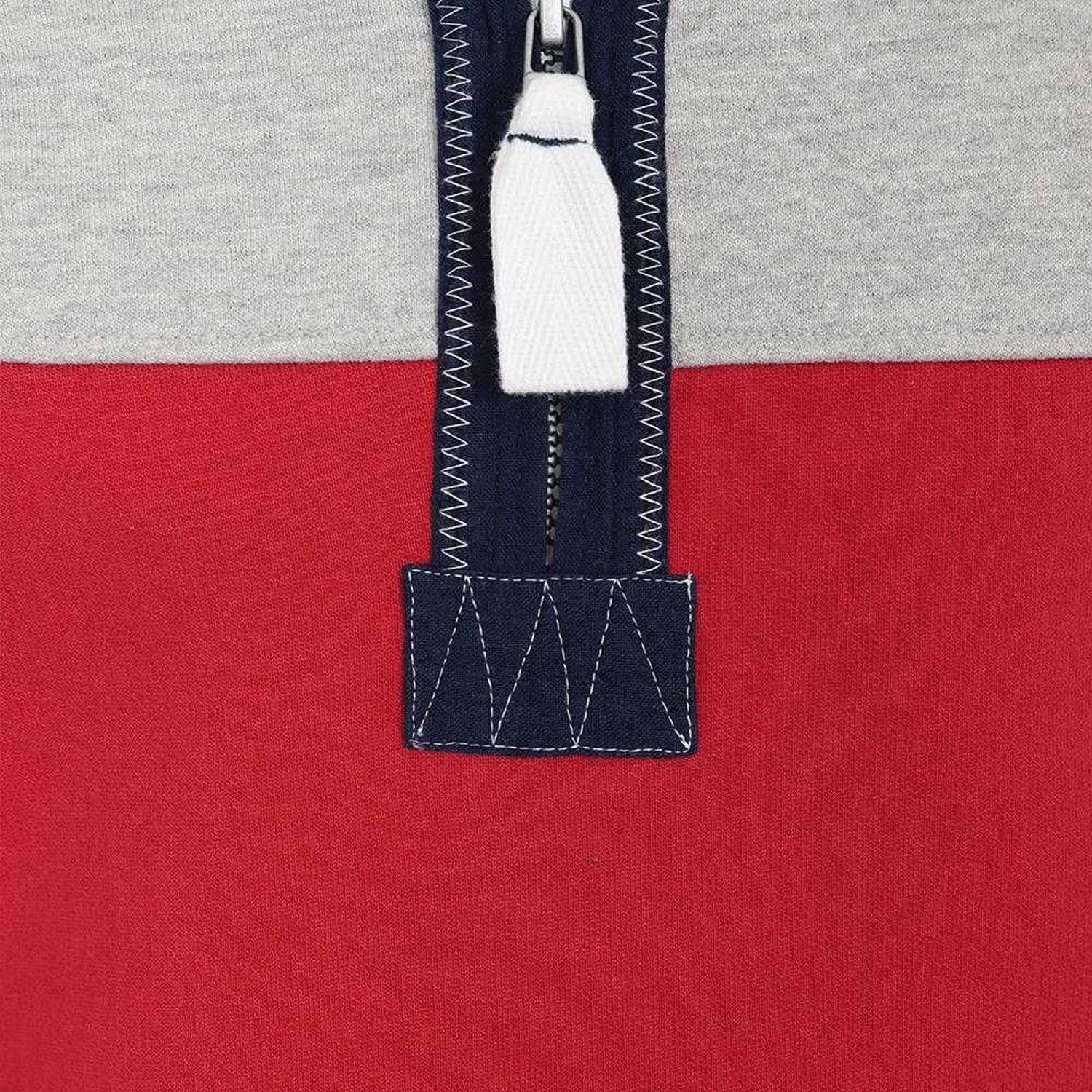Rouge - Side - Lazy Jacks Boys Striped Half Zip Sweatshirt