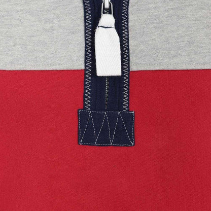 Rouge - Side - Lazy Jacks Boys Striped Half Zip Sweatshirt