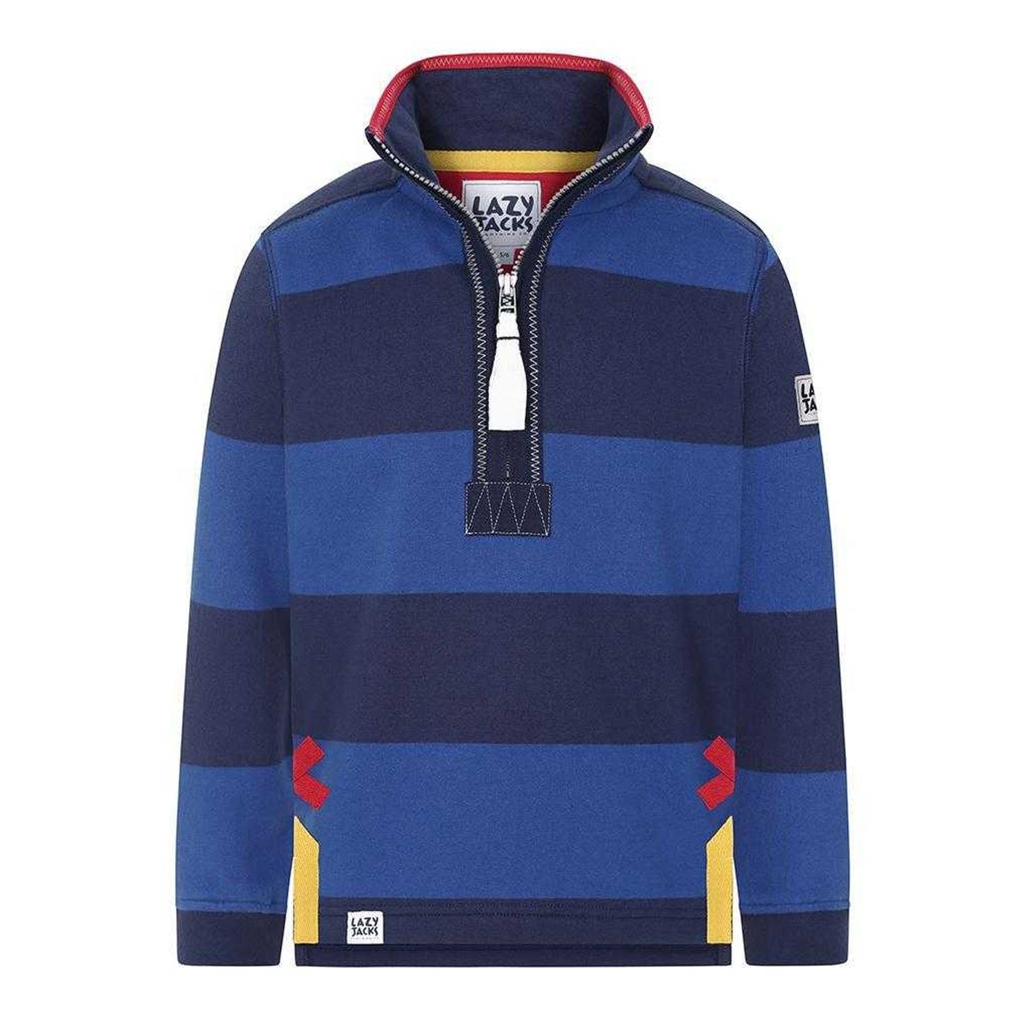 Royal Blue - Front - Lazy Jacks Boys Striped Half Zip Sweatshirt