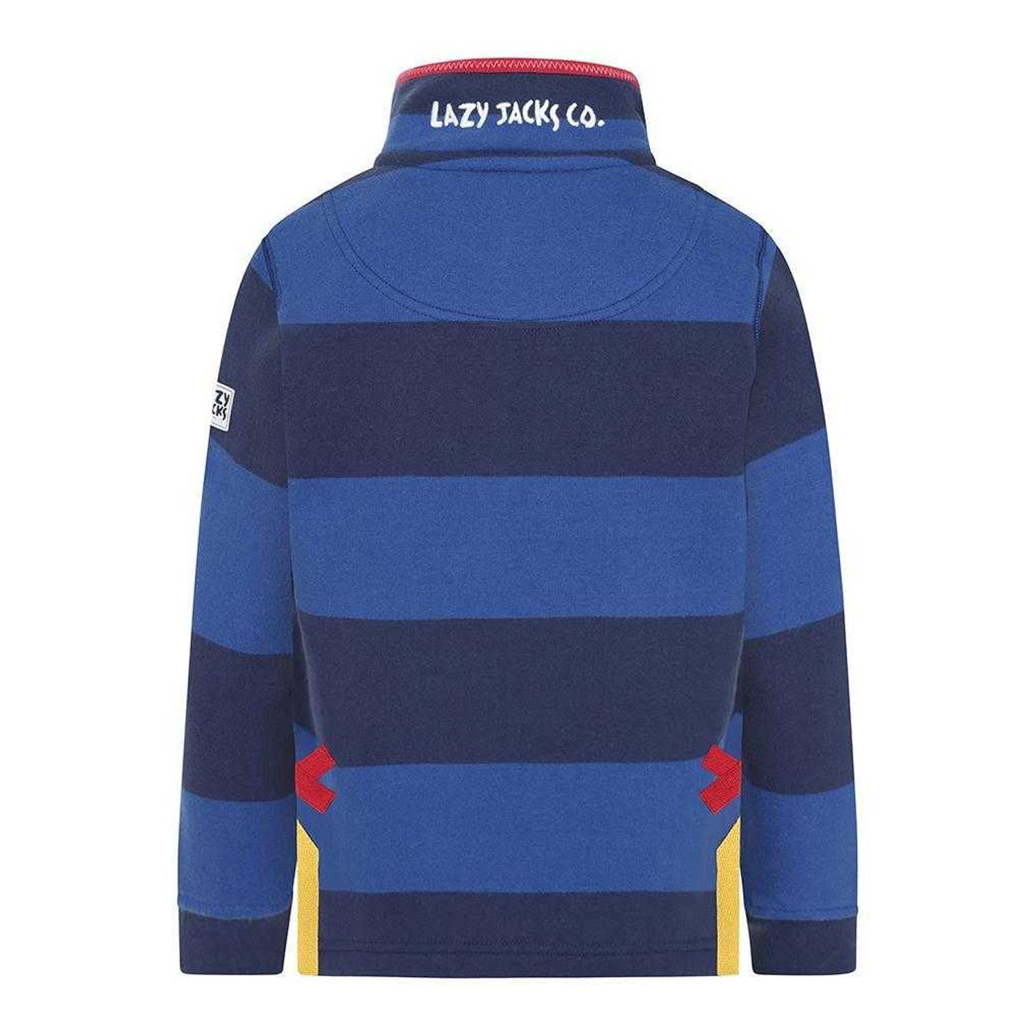 Royal Blue - Back - Lazy Jacks Boys Striped Half Zip Sweatshirt