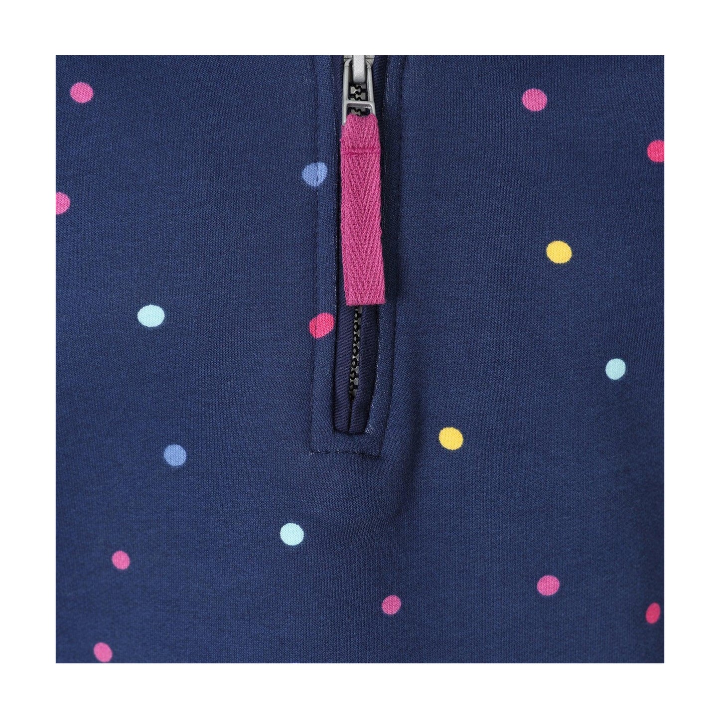 Blue - Lifestyle - Lazy Jacks Girls Polka Dot Quarter Zip Sweatshirt