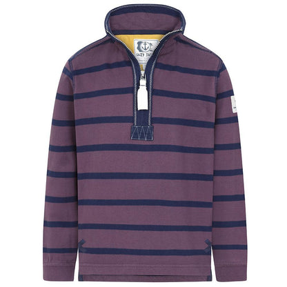 Grape - Front - Lazy Jacks Childrens-Kids Striped Sweatshirt