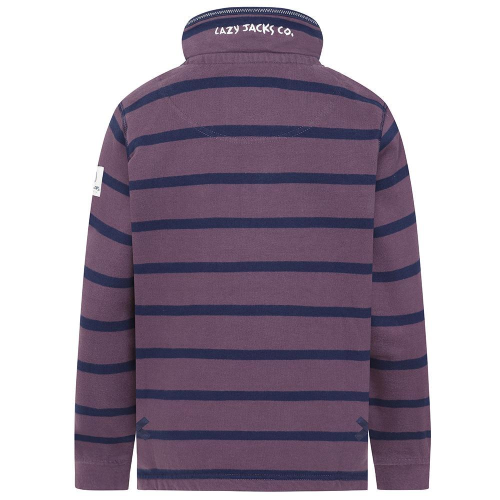 Grape - Side - Lazy Jacks Childrens-Kids Striped Sweatshirt