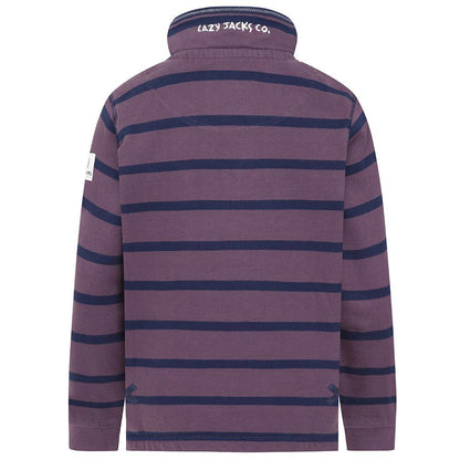 Grape - Side - Lazy Jacks Childrens-Kids Striped Sweatshirt