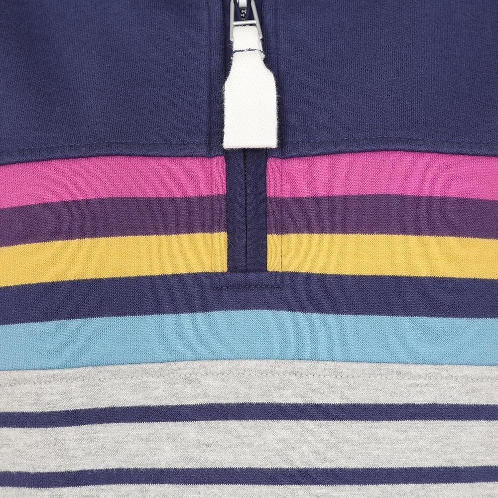 Grey Marl - Side - Lazy Jacks Womens-Ladies Quarter Zip Sweatshirt