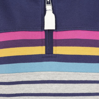 Grey Marl - Side - Lazy Jacks Womens-Ladies Quarter Zip Sweatshirt