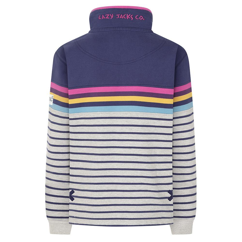 Grey Marl - Lifestyle - Lazy Jacks Womens-Ladies Quarter Zip Sweatshirt