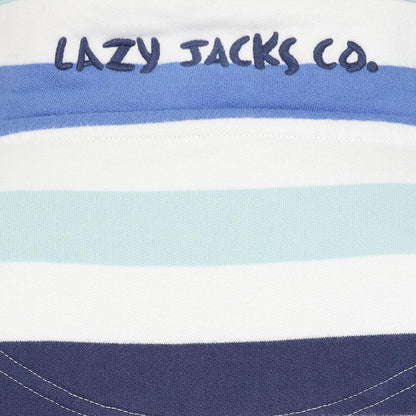 Blue - Lifestyle - Lazy Jacks Womens-Ladies Striped Quarter Zip Sweatshirt