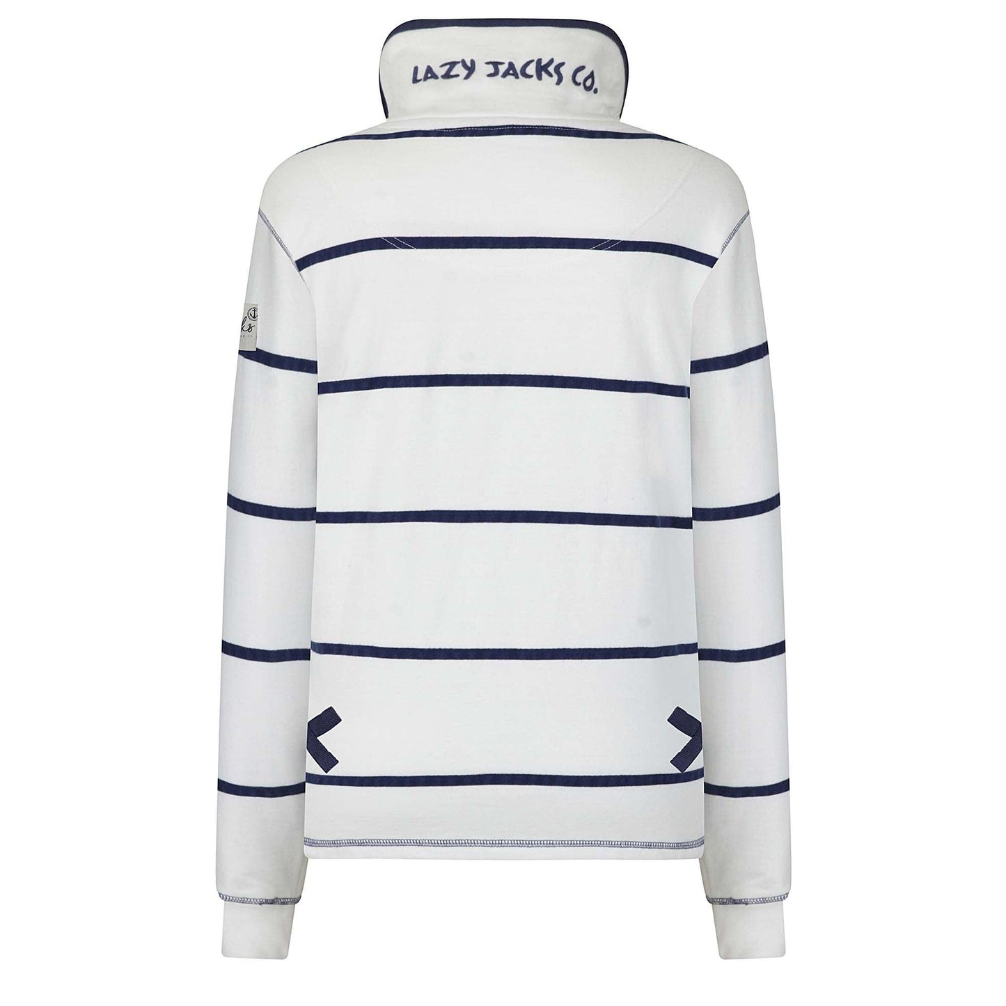 White - Back - Lazy Jacks Womens-Ladies Quarter Zip Sweatshirt