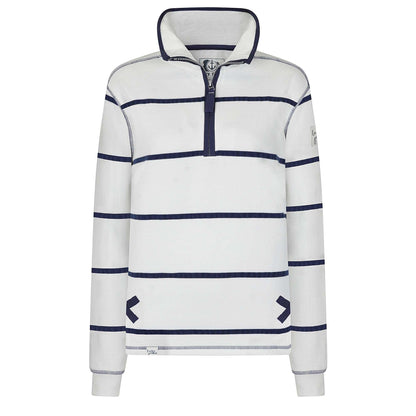White - Front - Lazy Jacks Womens-Ladies Quarter Zip Sweatshirt