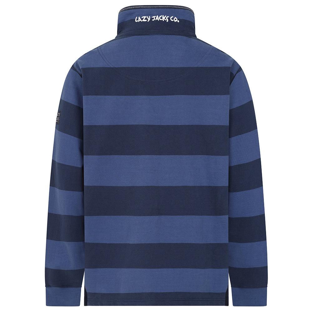 Denim - Lifestyle - Lazy Jacks Mens Striped Quarter Zip Sweatshirt