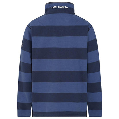 Denim - Lifestyle - Lazy Jacks Mens Striped Quarter Zip Sweatshirt