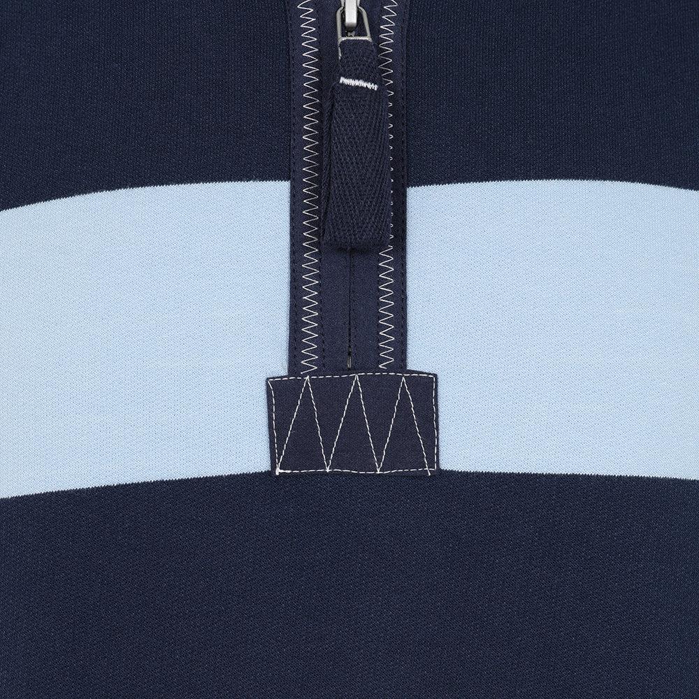 Sky - Side - Lazy Jacks Mens Striped Quarter Zip Sweatshirt