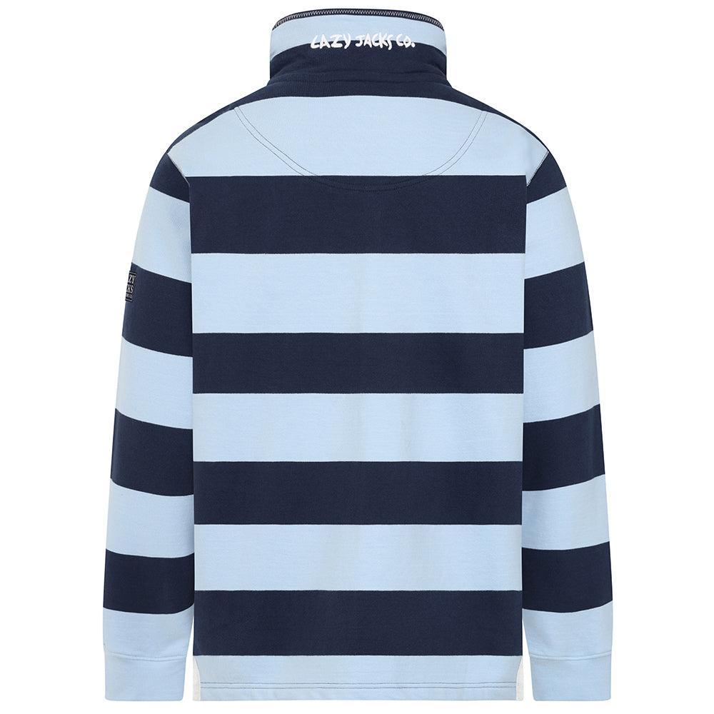 Sky - Lifestyle - Lazy Jacks Mens Striped Quarter Zip Sweatshirt