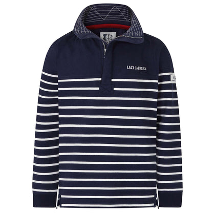 Marine - Back - Lazy Jacks Mens Quarter Zip Sweatshirt