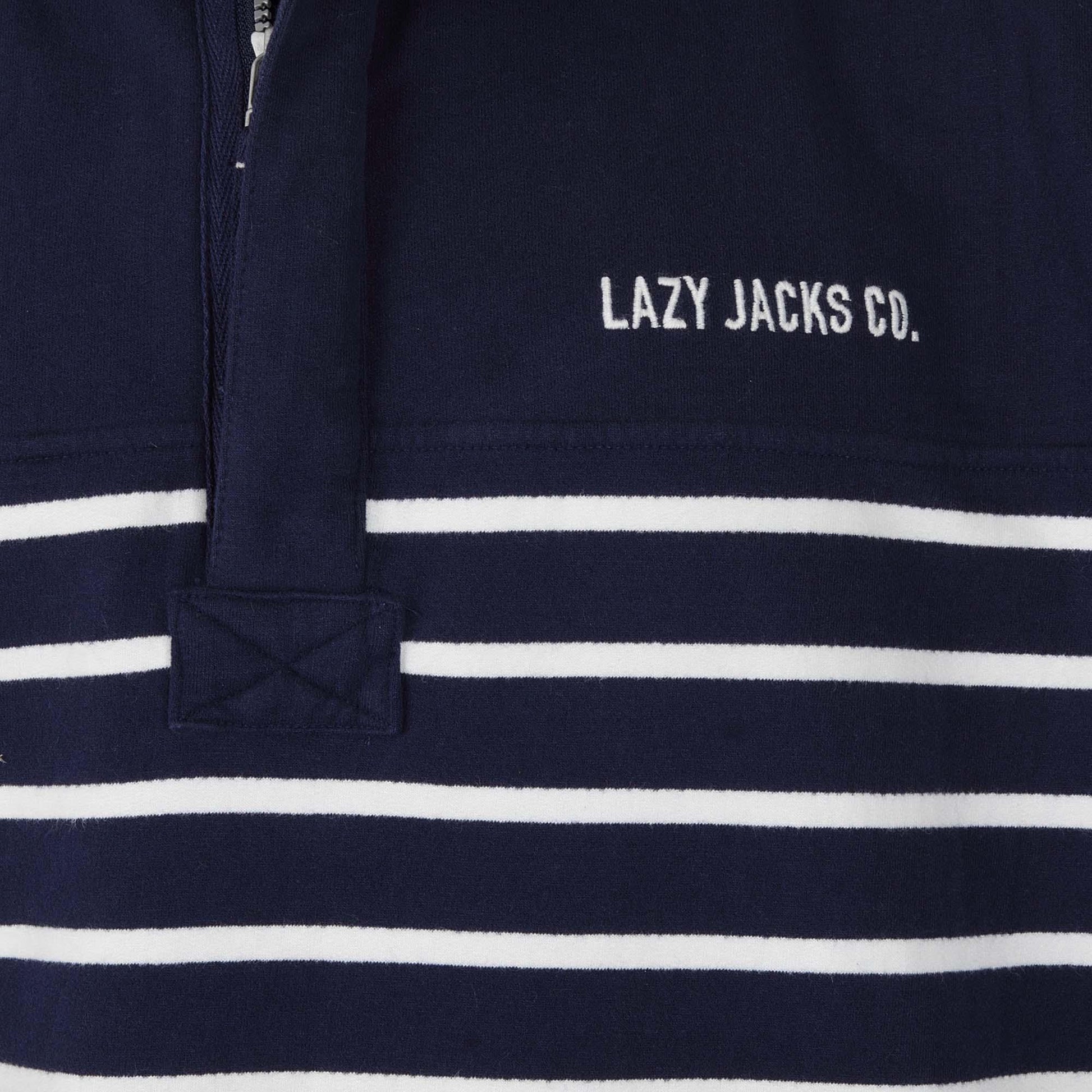 Marine - Side - Lazy Jacks Mens Quarter Zip Sweatshirt